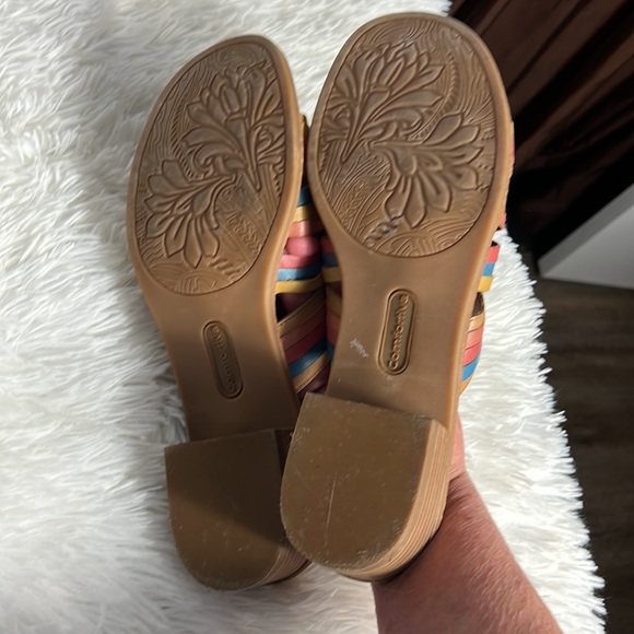 Comfortiva Huarache Style Multicolor Block Heel Slides Sandals 11M - Picture 4 of 7